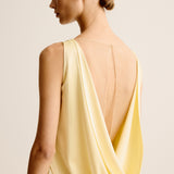 Rio Cowl Back Dress - Lemon Citrus