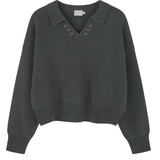 Eyelet Knit - Dark Pebble