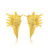 Spike Shell Earrings - Gold