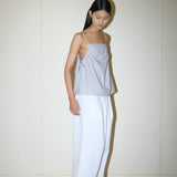 Drawcord Wide Leg Pant White