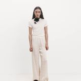 Irving Trouser - Ivory Jacquard Satin