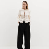 Eileen Top - Ivory Jacquard Satin