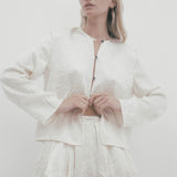 Eileen Top - Ivory Jacquard Satin