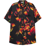 Short Sleeve Boyfriend Shirt - Tulipa Black