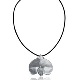 Orchid Cord Necklace - Silver