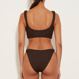 Juno Bikini Crinkle - Metallic Chocolate