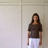 Square Knit Tee - Stone