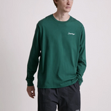 Script Embroidered Long Sleeve Tee - Green