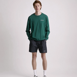 Script Embroidered Long Sleeve Tee - Green