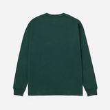 Script Embroidered Long Sleeve Tee - Green