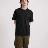 Script Embroidered Short Sleeve Tee - Black