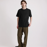 Script Embroidered Short Sleeve Tee - Black