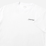 Script Embroidered Short Sleeve Tee - White