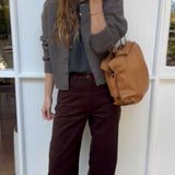 Wool Cardigan – Taupe Melange