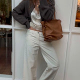 Wool Cardigan – Taupe Melange
