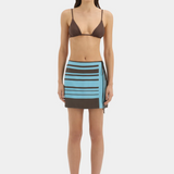 Rioja Wrap Mini Skirt - Pacha Mineral Stripe