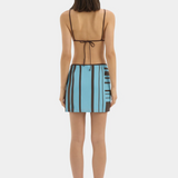 Rioja Wrap Mini Skirt - Pacha Mineral Stripe