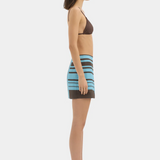 Rioja Wrap Mini Skirt - Pacha Mineral Stripe
