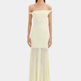 Elia Off Shoulder Twist Dress - Lemon Sorbet