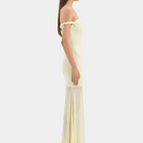 Elia Off Shoulder Twist Dress - Lemon Sorbet