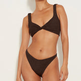 Juno Bikini M Crinkle - Metallic Chocolate