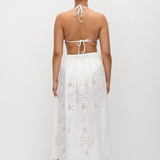 Broderie Midi Skirt - White