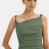 Florent Twist Mini Dress - Forest Green