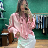 Evanora Top - Floral Trail Jacquard Pink