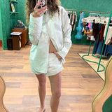 Organic Loom Box Knit Short - Blanc
