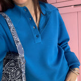 Claudia Azure Knit Polo