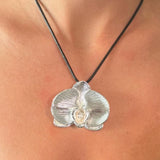 Orchid Cord Necklace - Silver