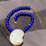 Emma Shell Necklace - Navy