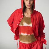 Hood Shirt Jacket - Scarlet