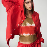 Hood Shirt Jacket - Scarlet