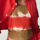 Ribbed Singlet - Cinnamon/Scarlet