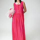 Silk Tank Gown - Cherry