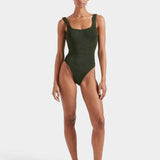Square Neck Swim - Metallic Khaki