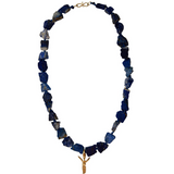 Lapis Pebble Nike Necklace
