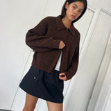 Double Layer Cardigan - Brown
