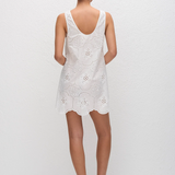 Broderie Tank Mini Dress - White
