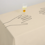 Hand Tablecloth | Ivory & Black