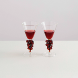 2 Bordeaux Wine Glasses | Clear & Amber