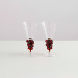 2 Bordeaux Wine Glasses | Clear & Amber