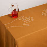 Hand Tablecloth | Caramel & Ivory