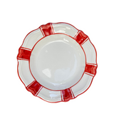 Parasol Ceramic Pasta Bowl - Red Stripe