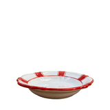 Parasol Ceramic Pasta Bowl - Red Stripe
