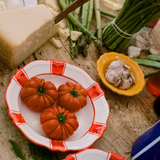 Parasol Ceramic Pasta Bowl - Red Stripe