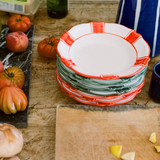 Parasol Ceramic Pasta Bowl - Red Stripe