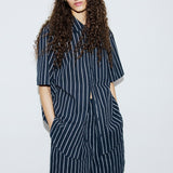 Cotton Boxer Short - Egret Stripe