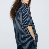 Cotton Boxer Short - Egret Stripe